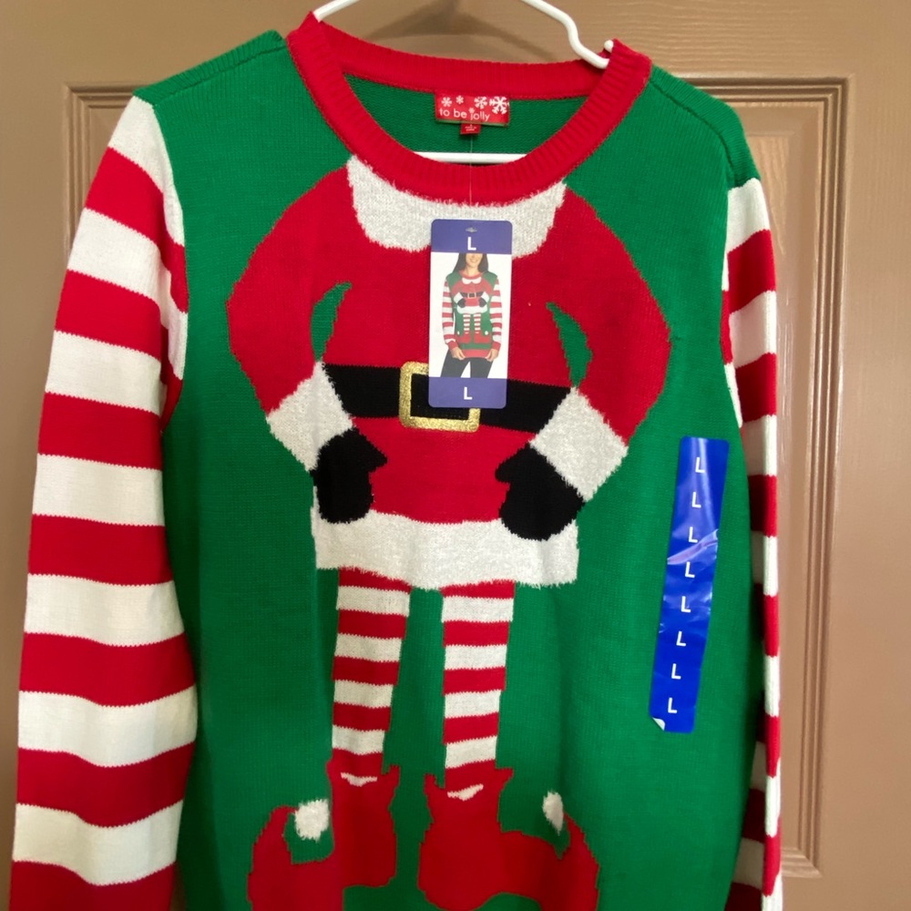 Mrs. Elf Christmas Sweater.